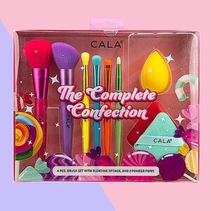9 Piece Colorful Makeup Brushes Blending Sponge Powder Puff Face Applicator Set